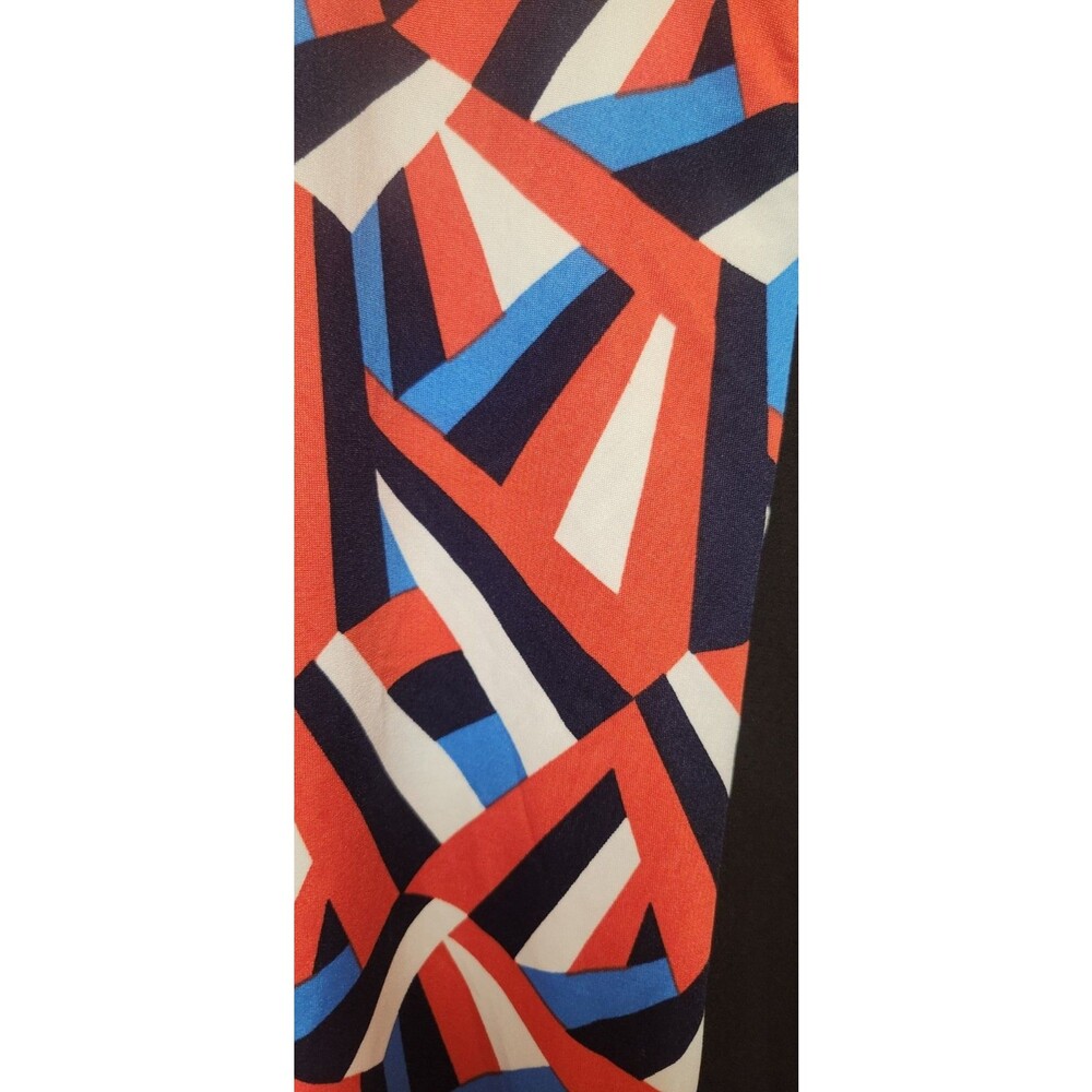 Anthony Richards Size 1X Womens Tunic Top Abstract Red White Blue Black Made USA - Picture 4 of 7
